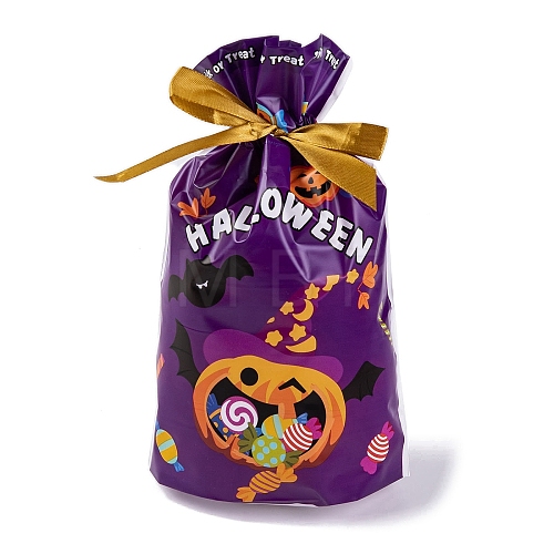 50Pcs Rectangle Halloween Candy Plastic Bags ABAG-U001-01O-1