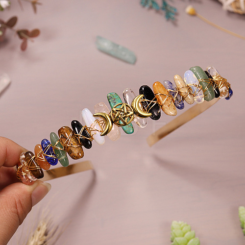 Natural Gemstone Hair Bands PW-WG8A7A1-21-1