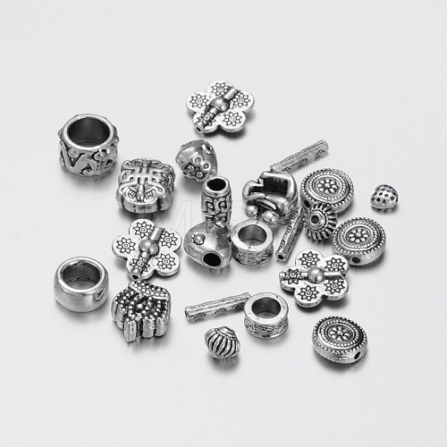 Tibetan Style Alloy Beads TIBEB-X0047-AS-1