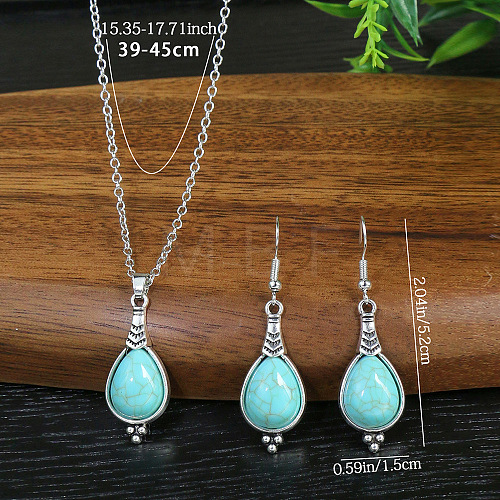 Alloy with Acrylic Pendant Necklace & Dangle Earrings WGBAAE5-02-1