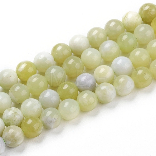 Natural Green Jade Beads Strands X-G-G844-01-8mm-1