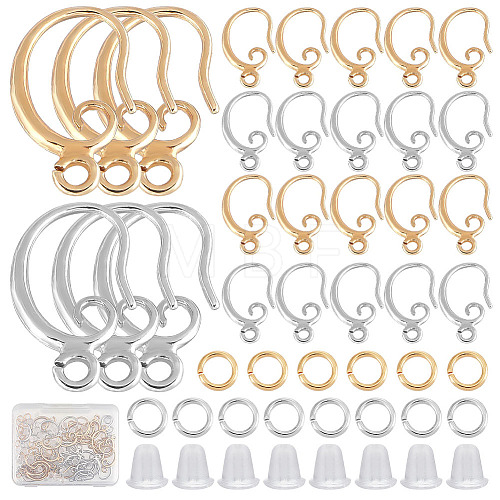 22 Pairs 2 Colors Brass Earring Hooks DIY-CN0002-61-1