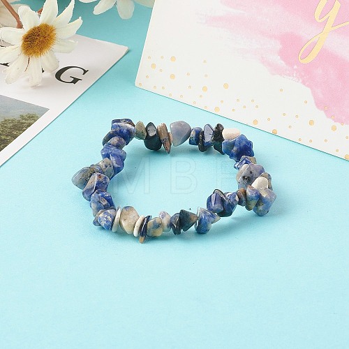 Natural Sodalite Beads Stretch Bracelets for Children BJEW-JB06388-03-1