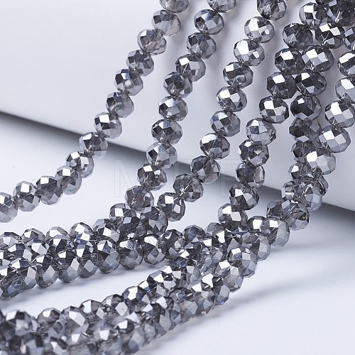 Electroplate Transparent Glass Beads Strands EGLA-A034-T6mm-Y01-1