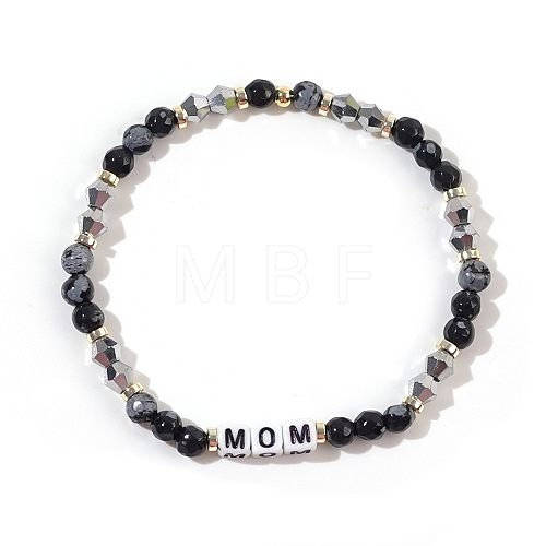 Trendy Crystal Mom Letter Bracelet for Women GJ3187-1