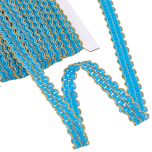 Polyester Filigree Wavy Lace Ribbon SENE-WH0003-32A-1