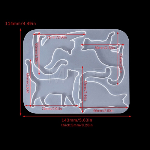 Cat Shape Brooch DIY Silhouette Silicone Mold PW-WG39523-01-1