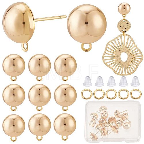 20Pcs Brass Stud Earring Findings DIY-CN0002-45-1