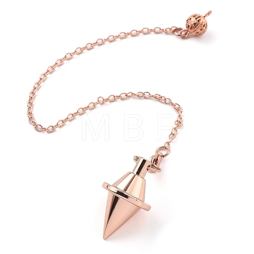 Brass Dowsing Pendulum Big Pointed Cone Pendants KK-H491-06RG-1