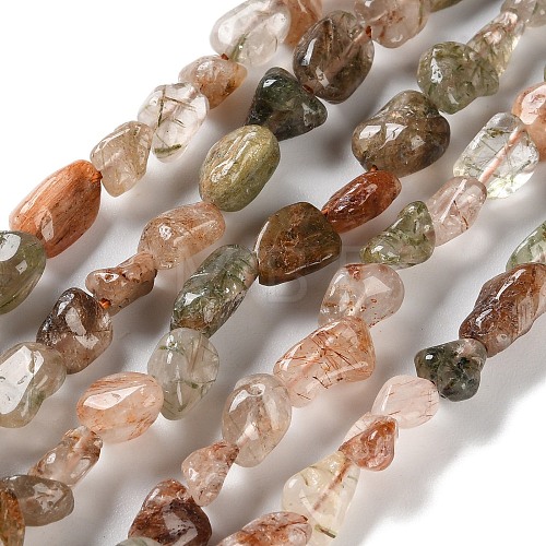 Natural Rutilated Quartz Beads Strands G-P497-01C-19-1