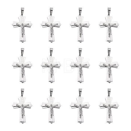 304 Stainless Steel Crucifix Cross Big Pendants for Easter STAS-V0493-79C-1