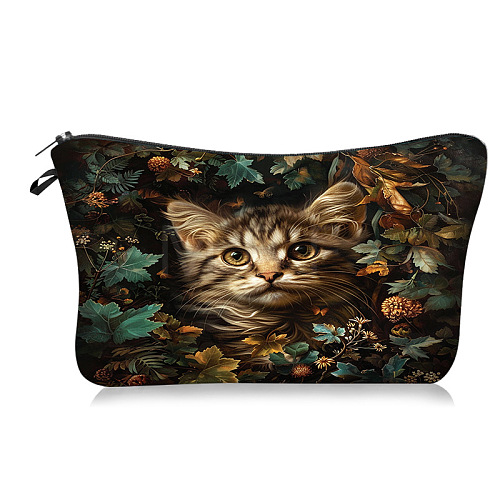 Cat Polyester Cosmetic Bag PW-WGF3E76-01-1