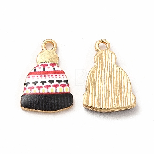 Winter Theme Printed Alloy Pendants PALLOY-H127-03G-04-1