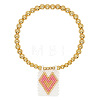 Bohemian Glass Seed Bead Charm Bracelets IW8477-9-1