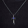 Alloy & 201 Stainless Steel & Rhinestone Dinosaur Wrapped Sword Pendant Necklaces for Men FS-WGFE8C1-01-1