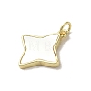 Brass Pave Shell Pendants KK-I708-11A-G-2
