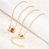 Brass Pave Cubic Zirconia Rectangle & Teardrop Pendant Cable Chain Necklaces KK-CBAB173-05G-03-1