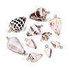 Electroplate Natural Spiral Shell Pendants SSHEL-Q100-43G-1
