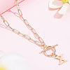 304 Stainless Steel Letter Pendant Necklaces NJEW-LP0001-52X-G-3