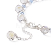 Imitation Austrian Crystal Glass Teardrop Beaded Bracelet BJEW-TA00171-01-5