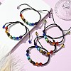 Dyed Natural & Synthetic Mixed Gemstone Round Braided Bead Bracelet BJEW-JB09624-5