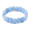 Dyed Natural White Jade Beaded Stretch Bracelets for Unisex G-K303-01K-02-4