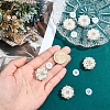 12Pcs 2 Styles Flower Brass Rhinestone Cufflinks FIND-HY0005-32-3