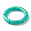 Opaque Chunky Acrylic Curved Tube Beads Stretch Bracelet for Girl Women BJEW-JB07313-2