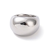 304 Stainless Steel Chunky Dome Finger Ring for Women STAS-E168-09P-02-2