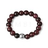 4MM Round Natural Garnet Beaded Stretch Rings LS-VM0712-13-1