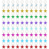 80Pcs 8 Colors Plastic Sequins Star Hair Braid Pendant KY-CP0001-02-1