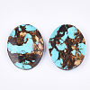 Assembled Natural Bronzite and Synthetic Turquoise Pendants G-S329-064-2