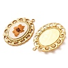 304 Stainless Steel & Cloth Embroidered Pendants FB-CBAFBAF-13G-04-2