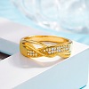 Brass Micro Pave Cubic Zirconia Finger Rings for Women FS-WG5E550-04-2