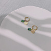 Natural Turquoise Column Pendant Hoop Earrings XN6396-3-1