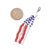 Star & Flag Glass Seed Beaded Pendant Decorations HJEW-TA00426-2