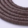 Flat Round Handmade Polymer Clay Beads CLAY-R067-6.0mm-38-2