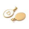 Natural Shell Oval with Initial Pendants STAS-I351-23G-D-2