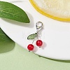 Cherry Glass & Acrylic Pendant Decoraiton HJEW-JM01657-2