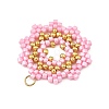 Glass Seed Beaded Pendants PALLOY-MZ01411-01-2