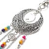 Woven Net/Web with Feather Tibetan Style Alloy Pendant Decorations HJEW-JM00812-4