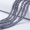 Electroplate Transparent Glass Beads Strands EGLA-A034-T1mm-W02-1