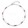 Round Opaque Colours Glass Seed Beaded Necklaces NJEW-JN03363-03-1