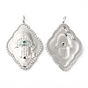 Rack Plating Brass Micro Pave Cubic Zirconia Pendants KK-R143-14P-1