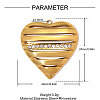 304 Stainless Steel with Crystal Rhinestone Pendants RB-OY001-05G-2