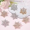 10Pcs 2 Colors Crystal Rhinestone Christmas Snowflake Brooch Pin JEWB-GF0001-29-4