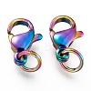 Ion Plating(IP) 304 Stainless Steel Lobster Claw Clasps STAS-G240-01B-C-2