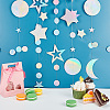   4Pcs 4 Style Iridescent Paper Glitter Circle Star Garland AJEW-PH0004-59-6