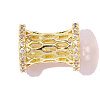 Drum Brass Clear Cubic Zirconia European Beads KK-OY001-08G-1