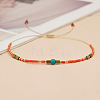 Adjustable Glass Seed Bead Braided Bead Bracelets for Women VT9382-47-1